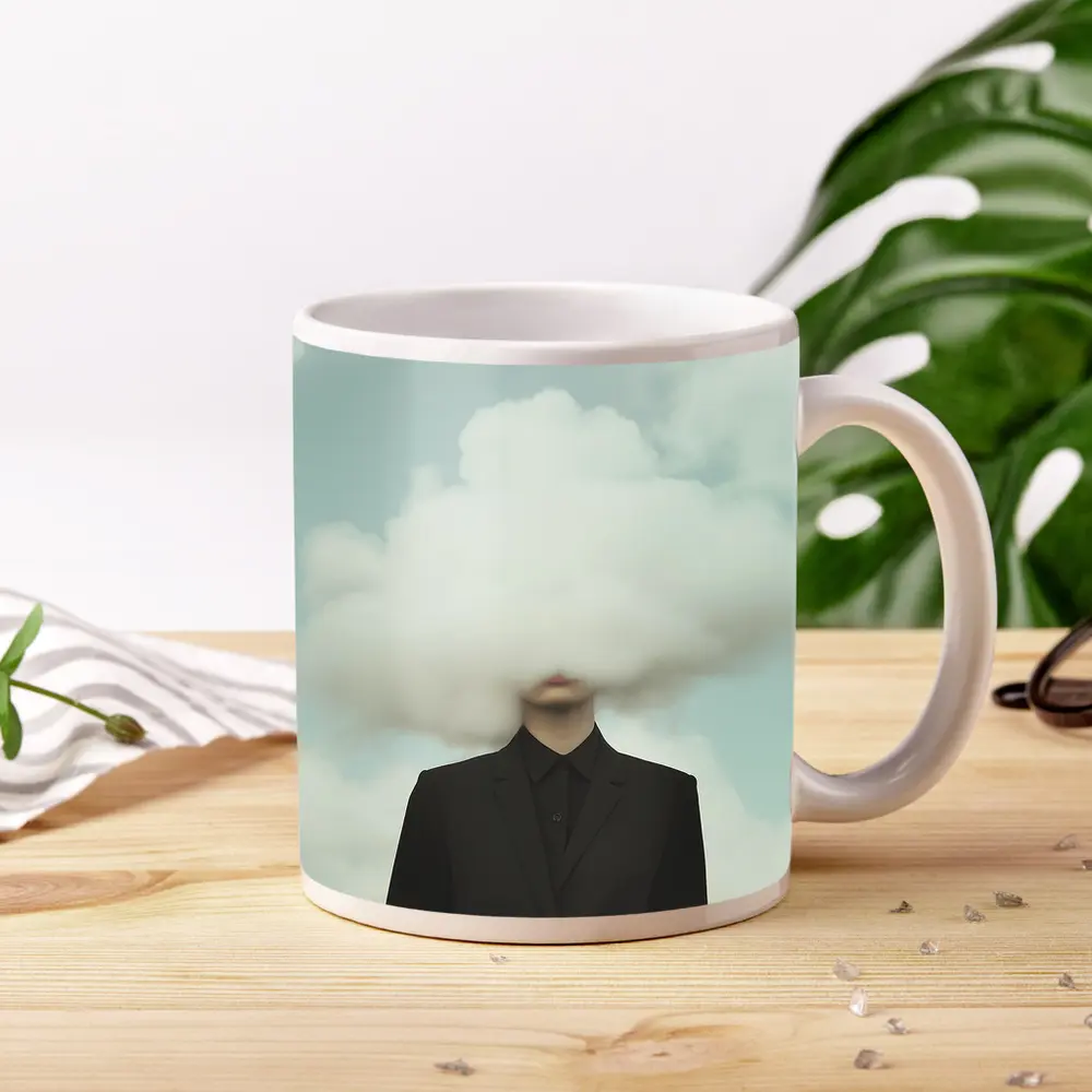 Person In Black Suit Cloud Head Sky – Mugs