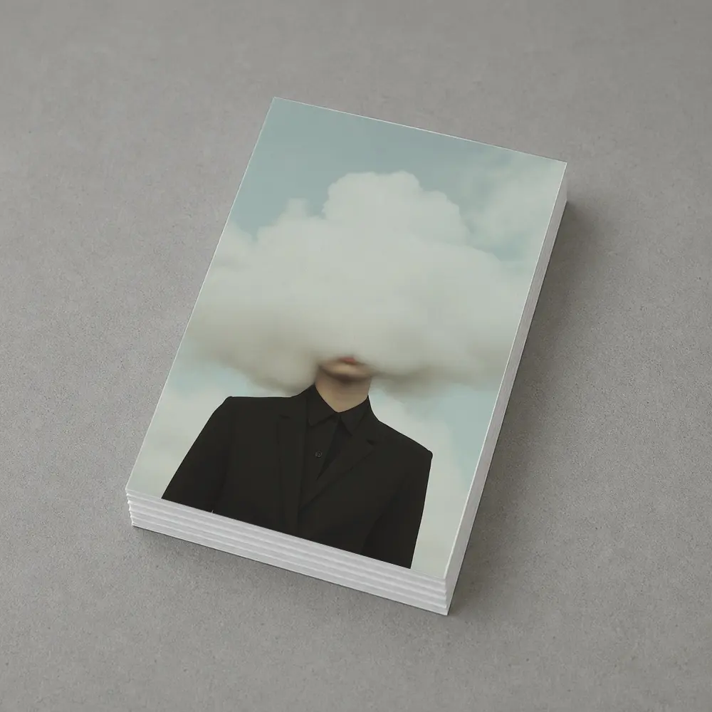 Person In Black Suit Cloud Head Sky – Postcards