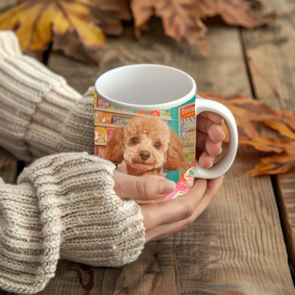 Poodle Dog In Colorful Candy Shop – Mugs