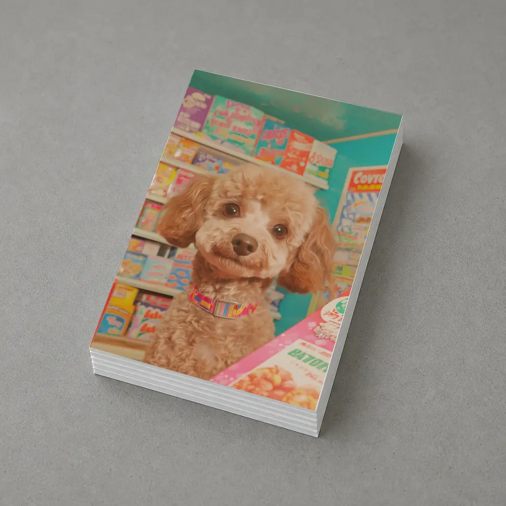 Poodle Dog In Colorful Candy Shop – Postcards