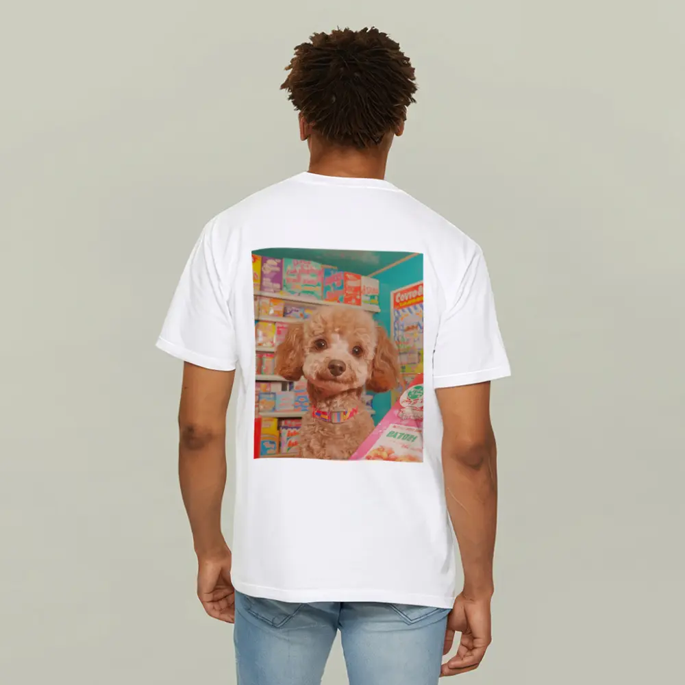 Poodle Dog In Colorful Candy Shop – T-Shirts
