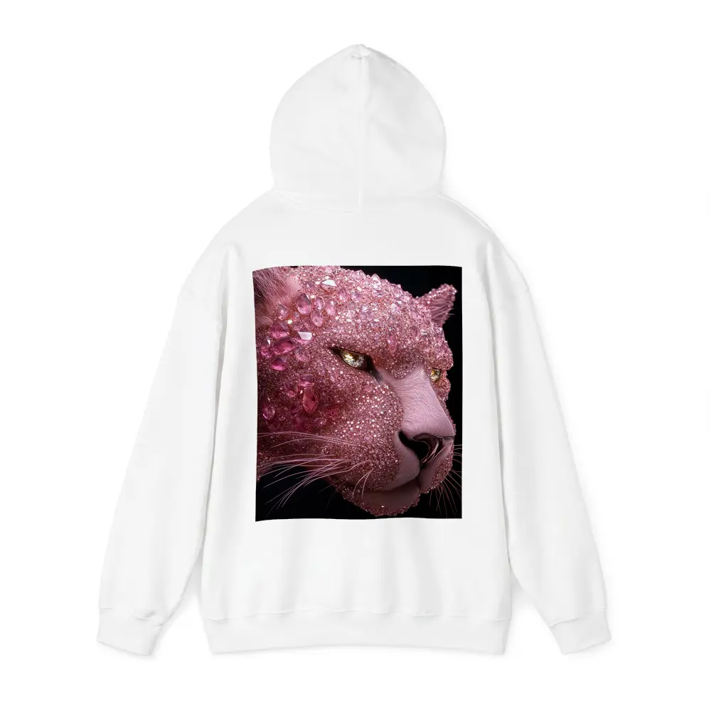 Pink Diamond Encrusted Panther Dark Background – Hoodies