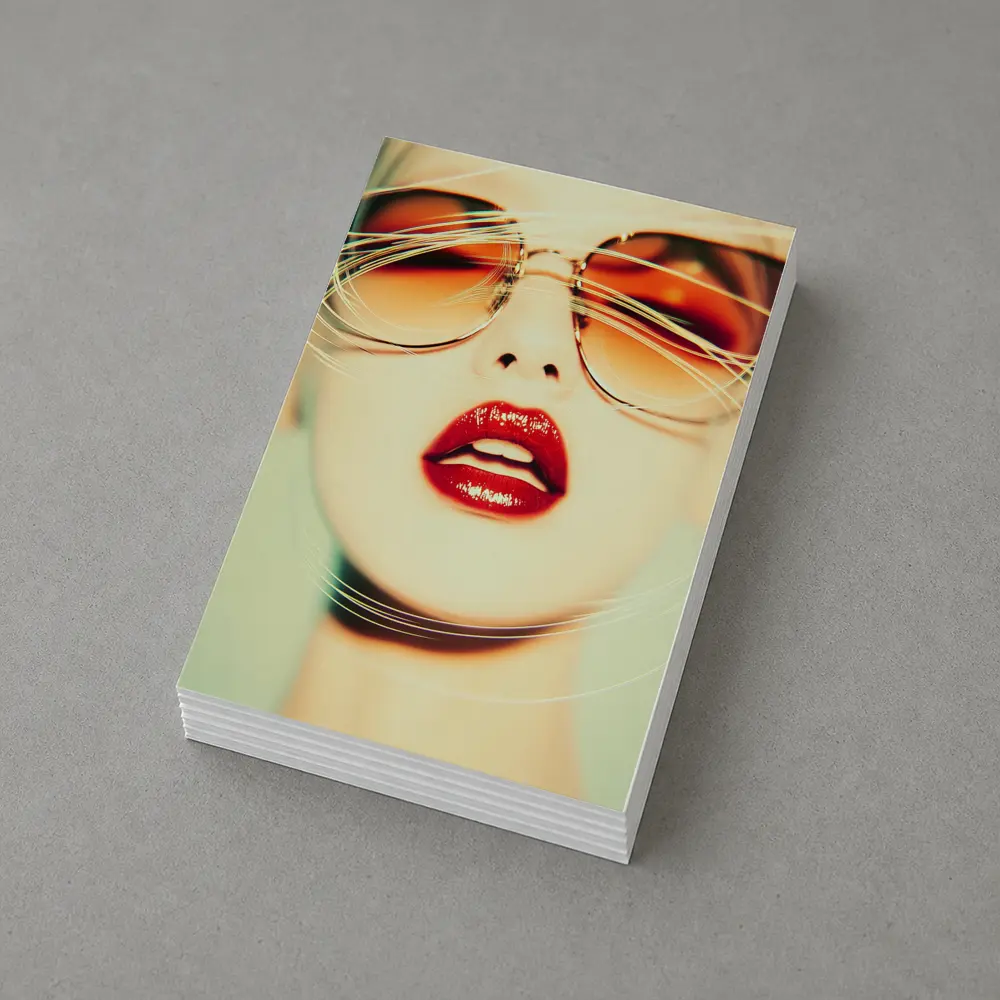 Woman Red Lips Sunglasses Fashion Portrait – Postcards