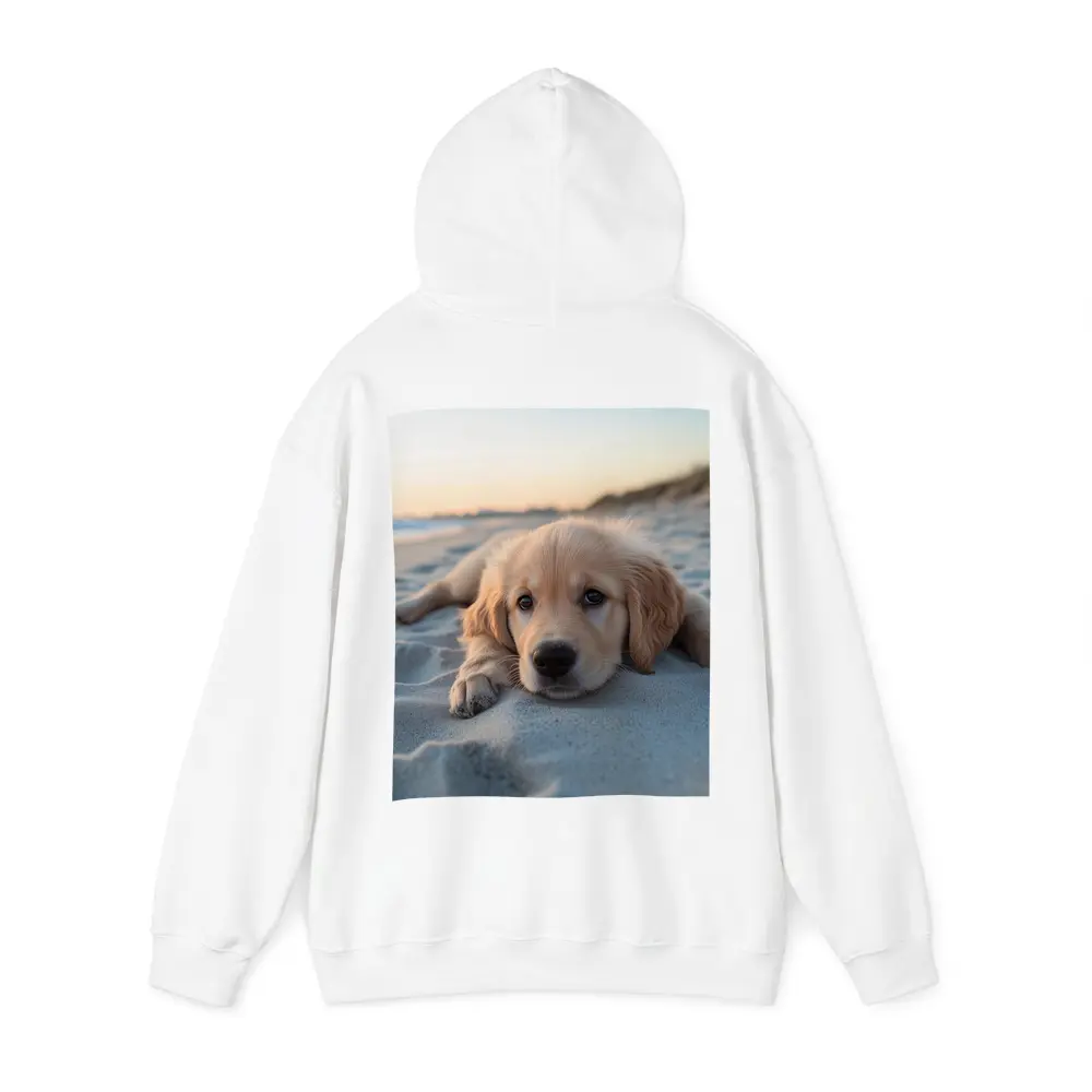 Golden Retriever Puppy Resting On Beach – Hoodies