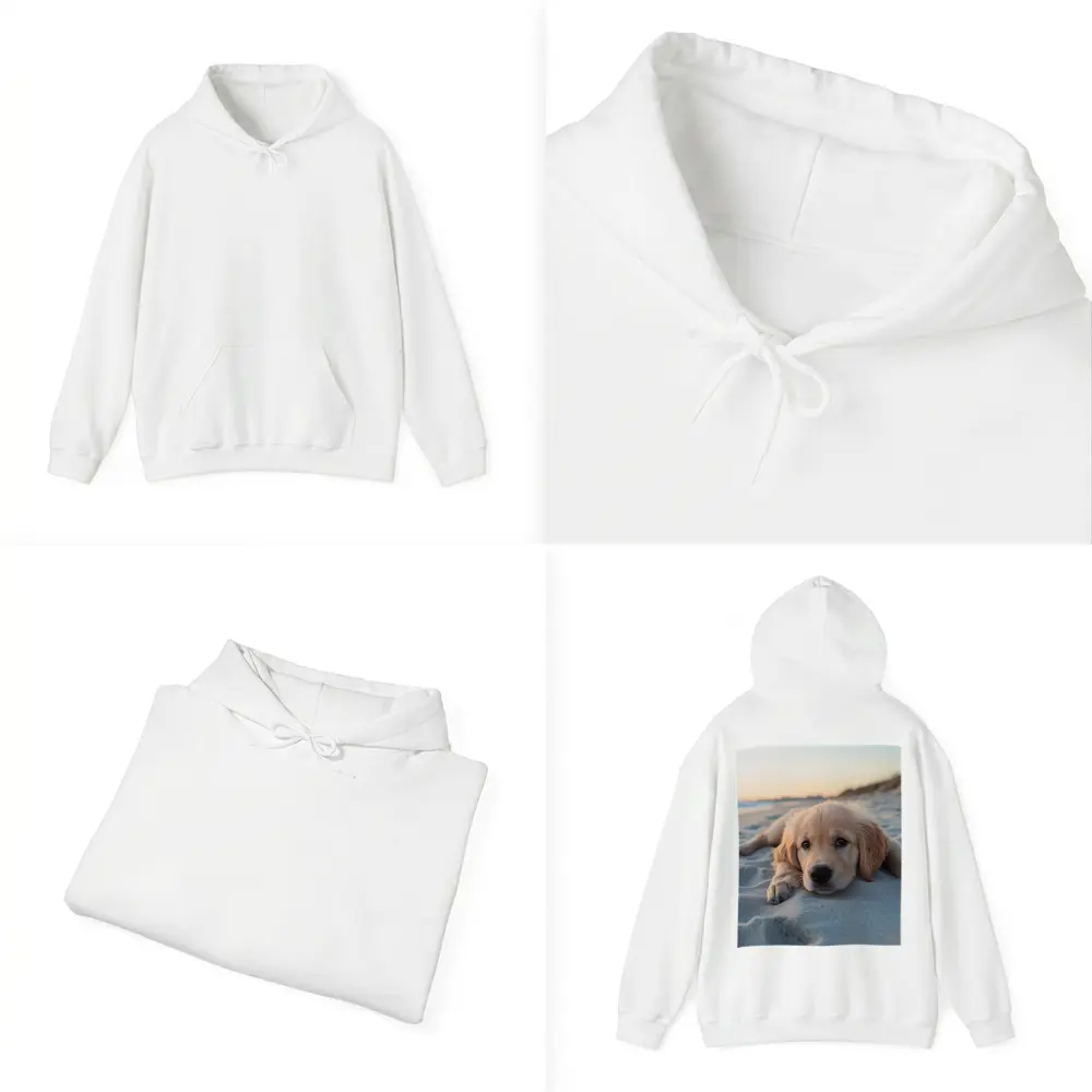 Golden Retriever Puppy Resting On Beach – Hoodies