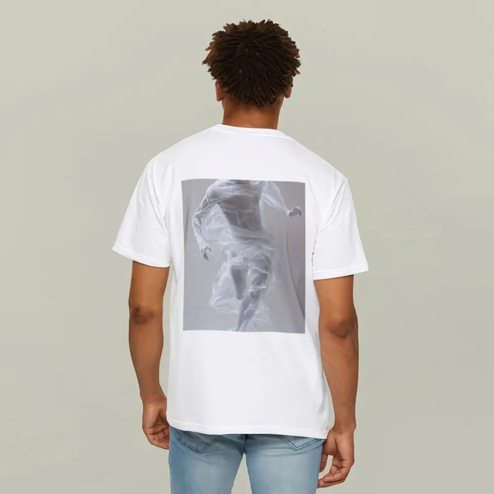 White Draped Figure Dancing Abstract Minimal – T-Shirts