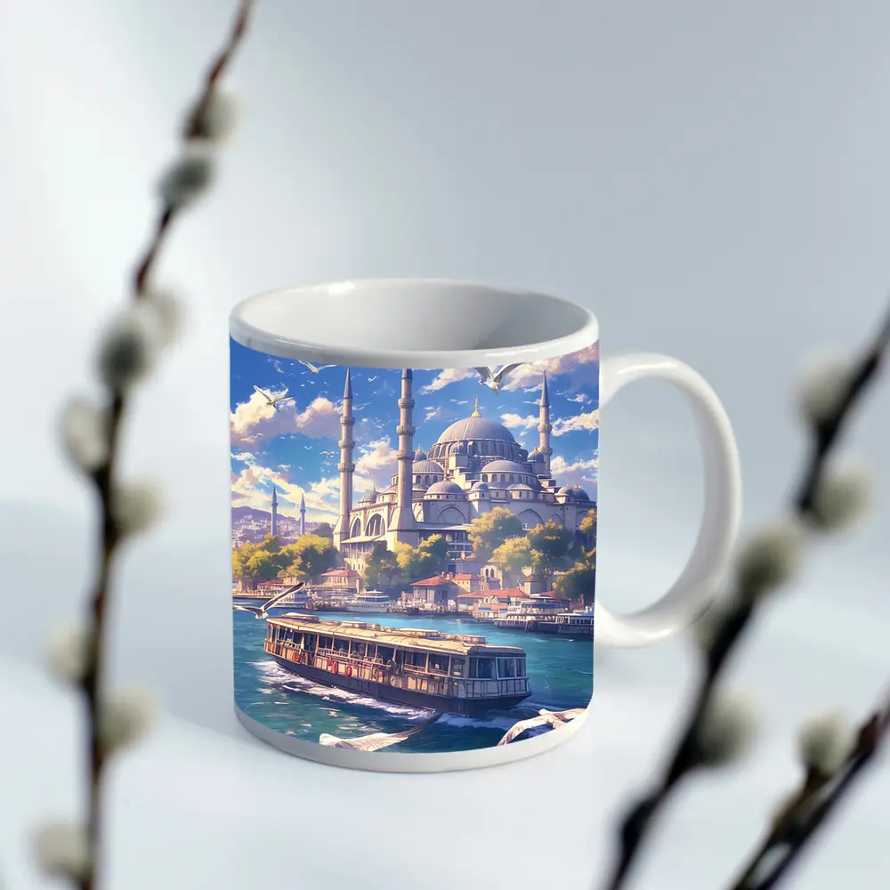 Istanbul Mosque Bosphorus Ferry Anime Art – Mugs