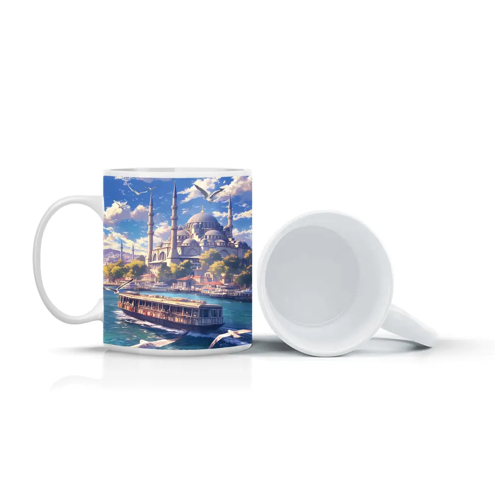 Istanbul Mosque Bosphorus Ferry Anime Art – Mugs