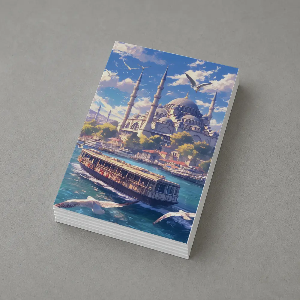 Istanbul Mosque Bosphorus Ferry Anime Art – Postcards