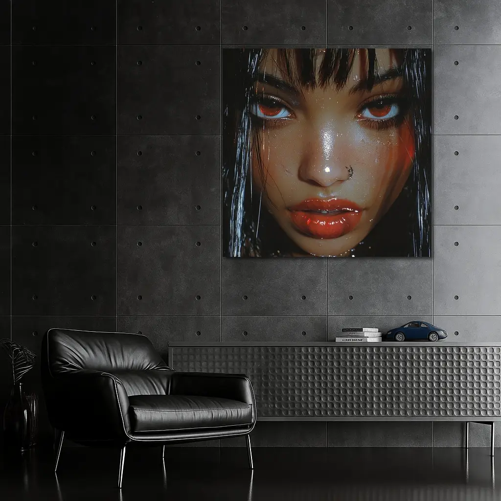 Dark Fantasy Digital Portrait Glowing Eyes – Wall Art