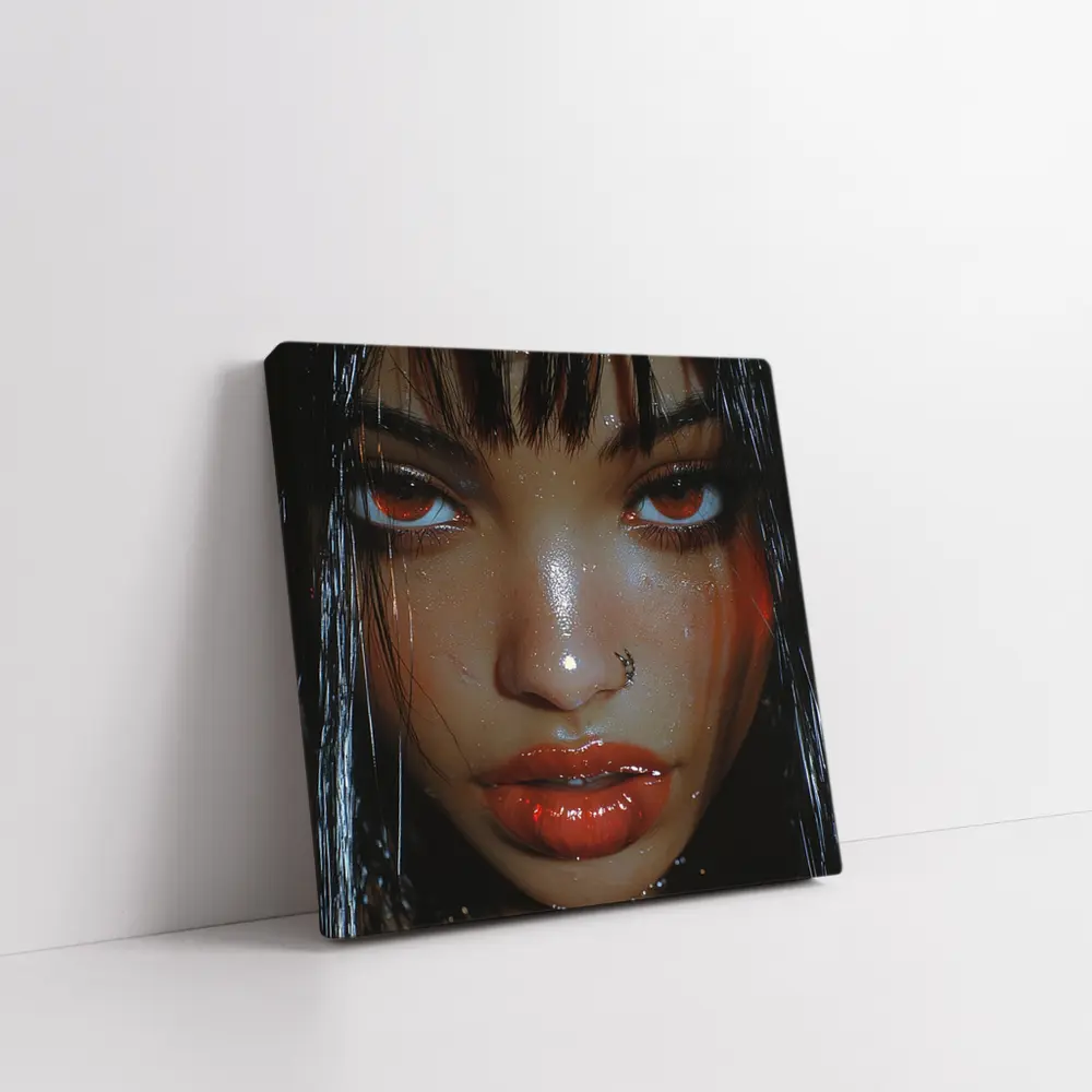 Dark Fantasy Digital Portrait Glowing Eyes – Wall Art
