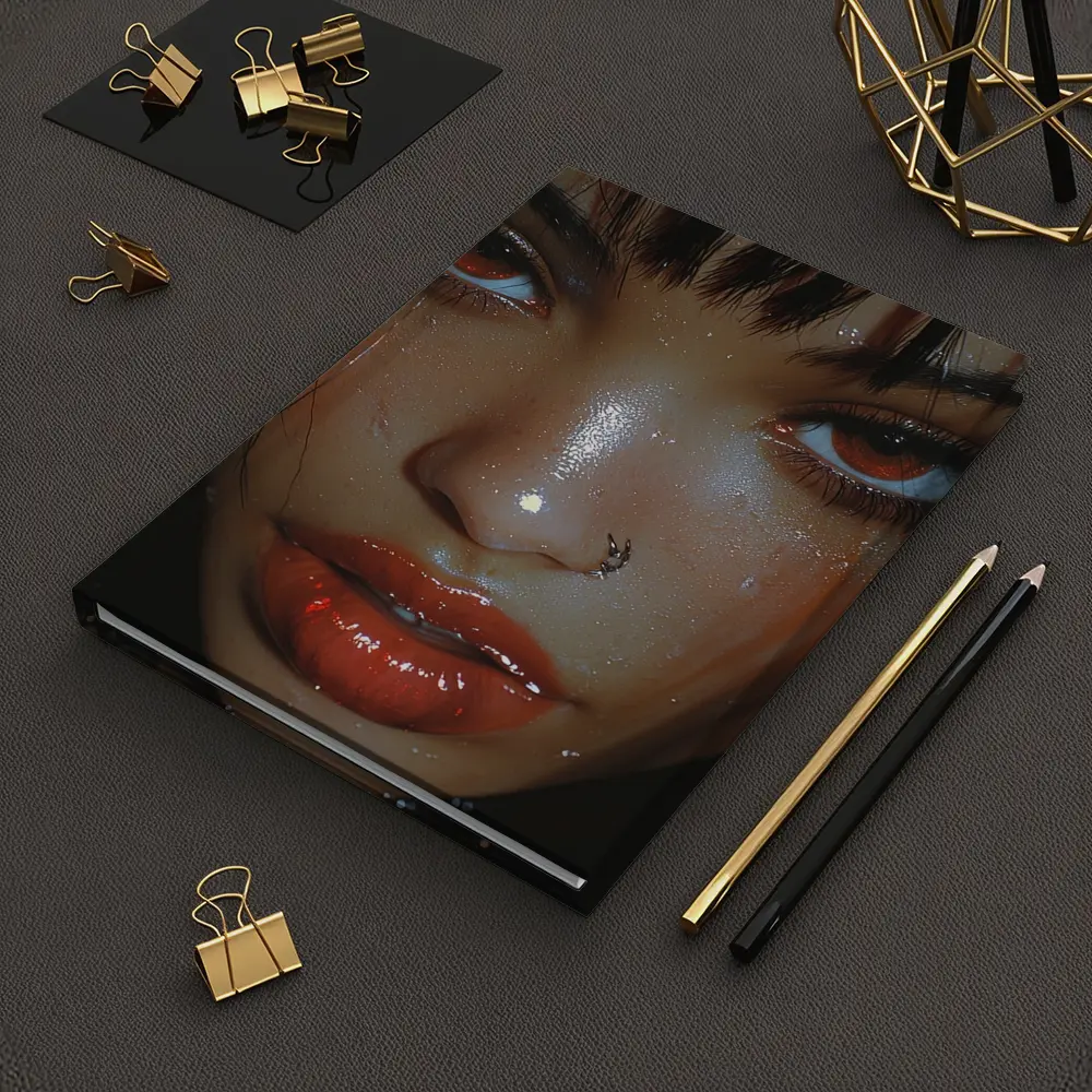 Dark Fantasy Digital Portrait Glowing Eyes – Notebooks