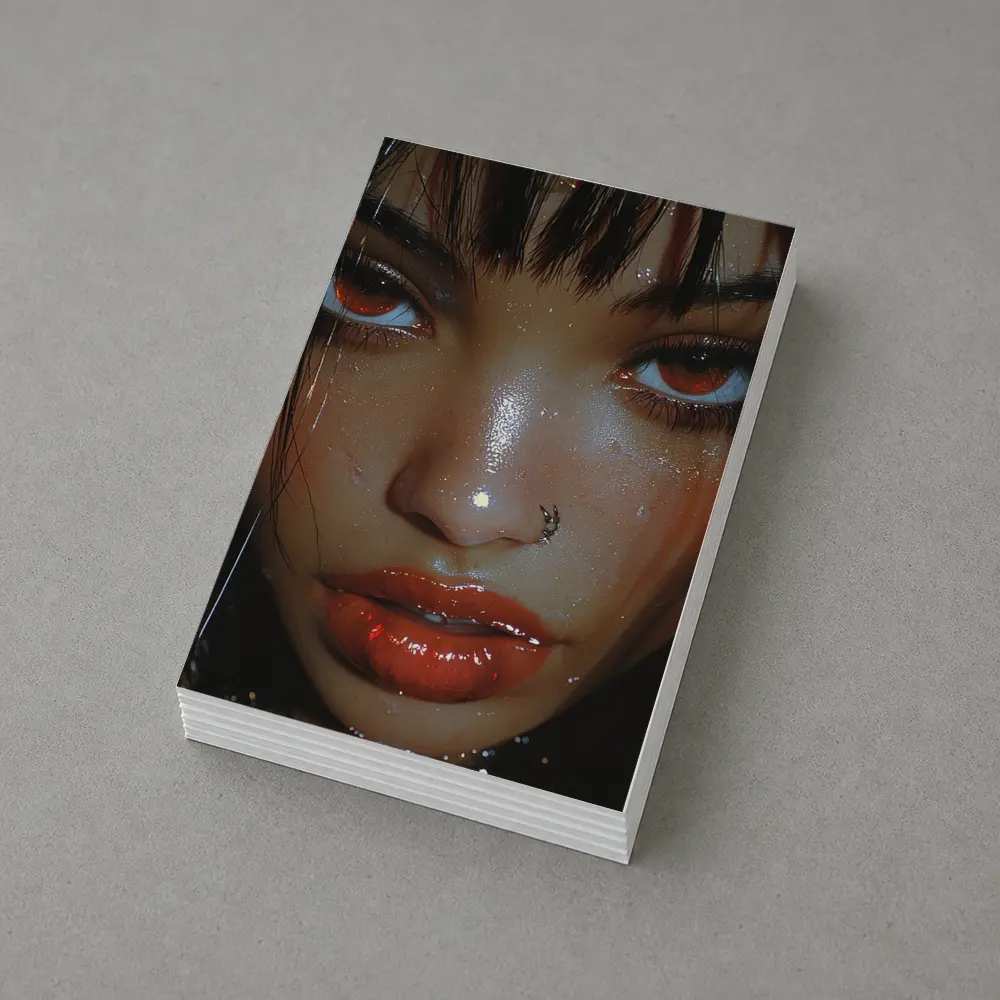 Dark Fantasy Digital Portrait Glowing Eyes – Postcards