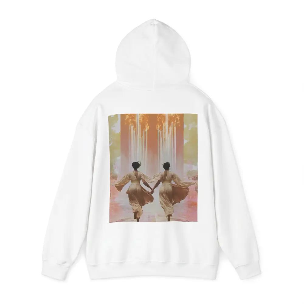 Two Women Running Toward Flames Surreal – Hoodies