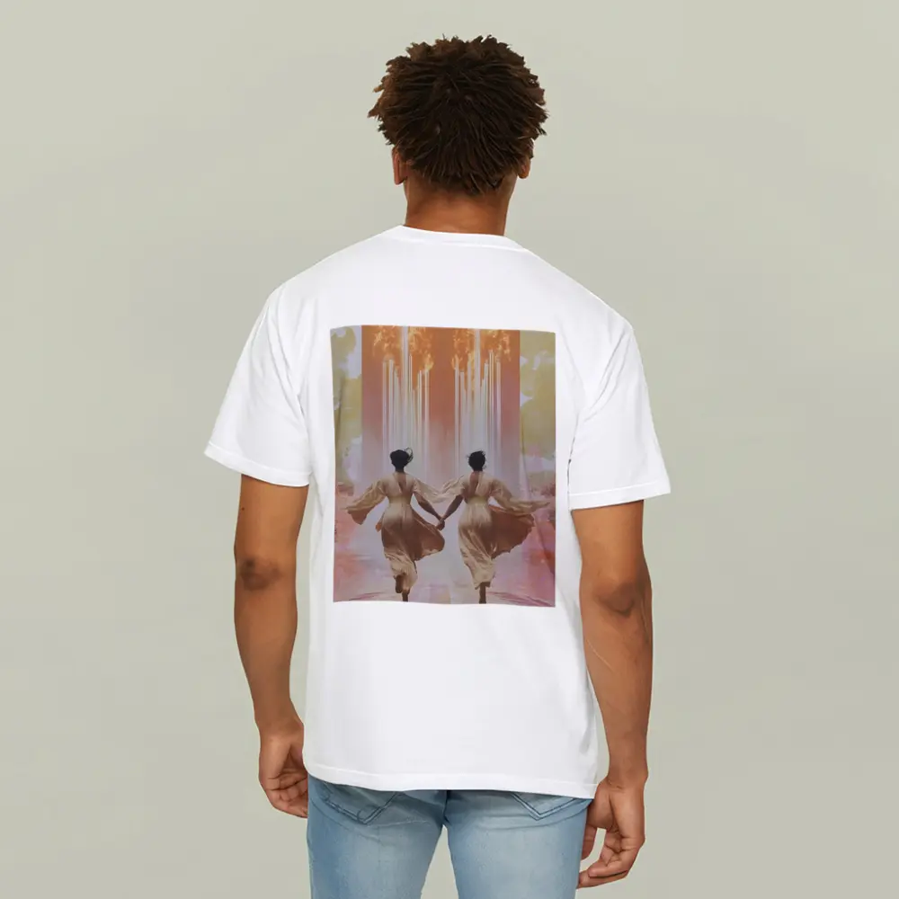 Two Women Running Toward Flames Surreal – T-Shirts