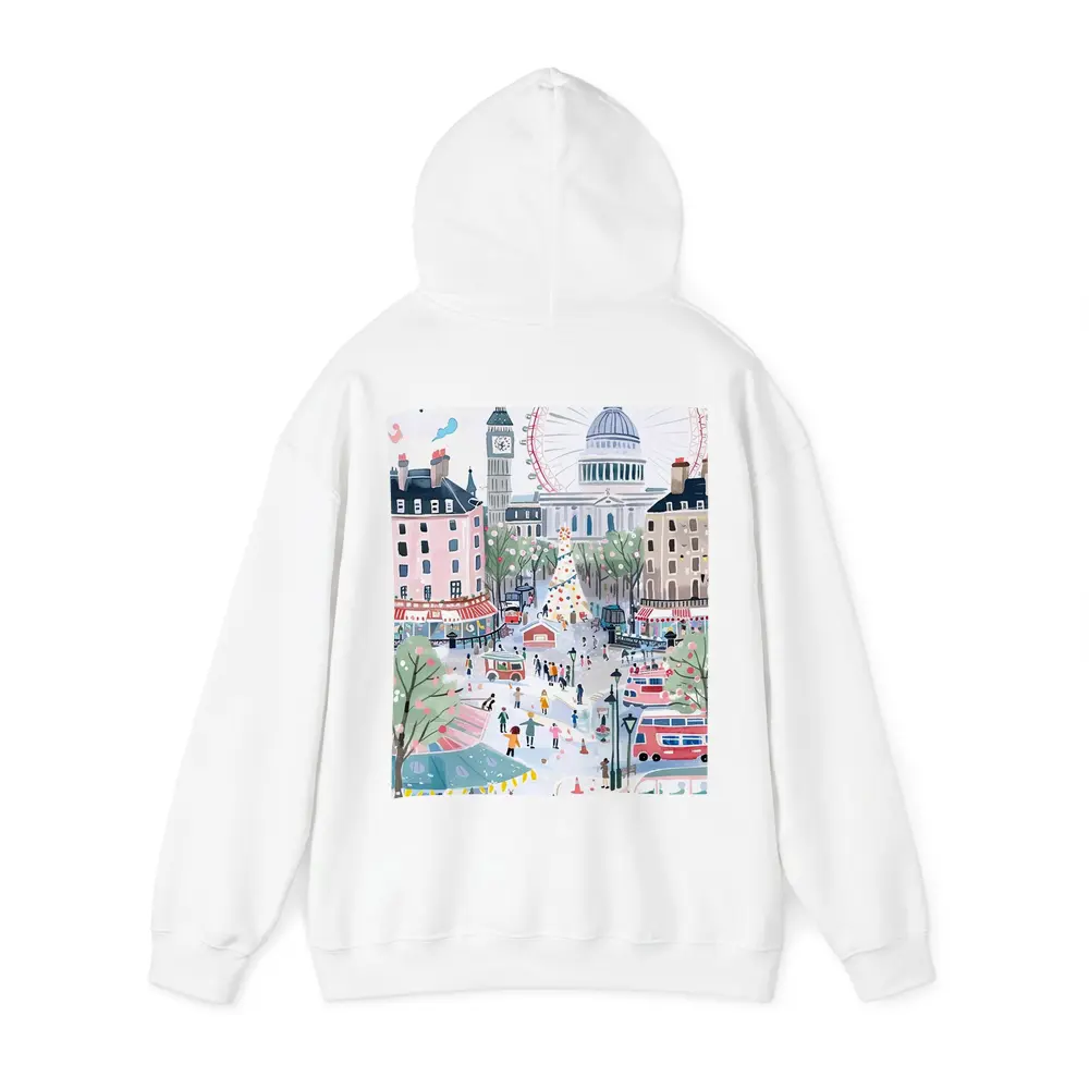 London Christmas Market Illustration Festive Scene – Hoodies