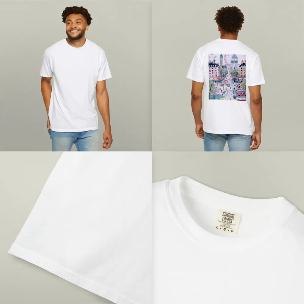 London Christmas Market Illustration Festive Scene – T-Shirts