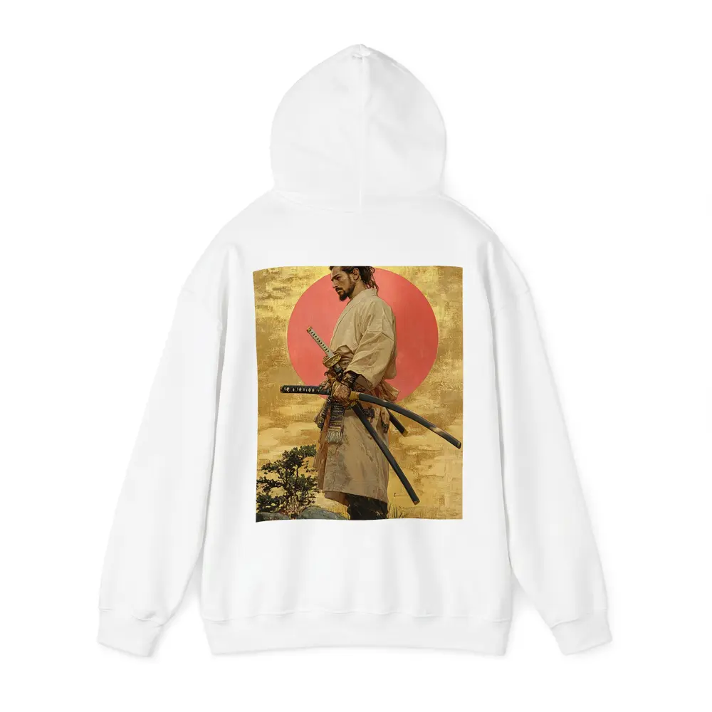 Samurai Warrior Standing Before Red Sun – Hoodies