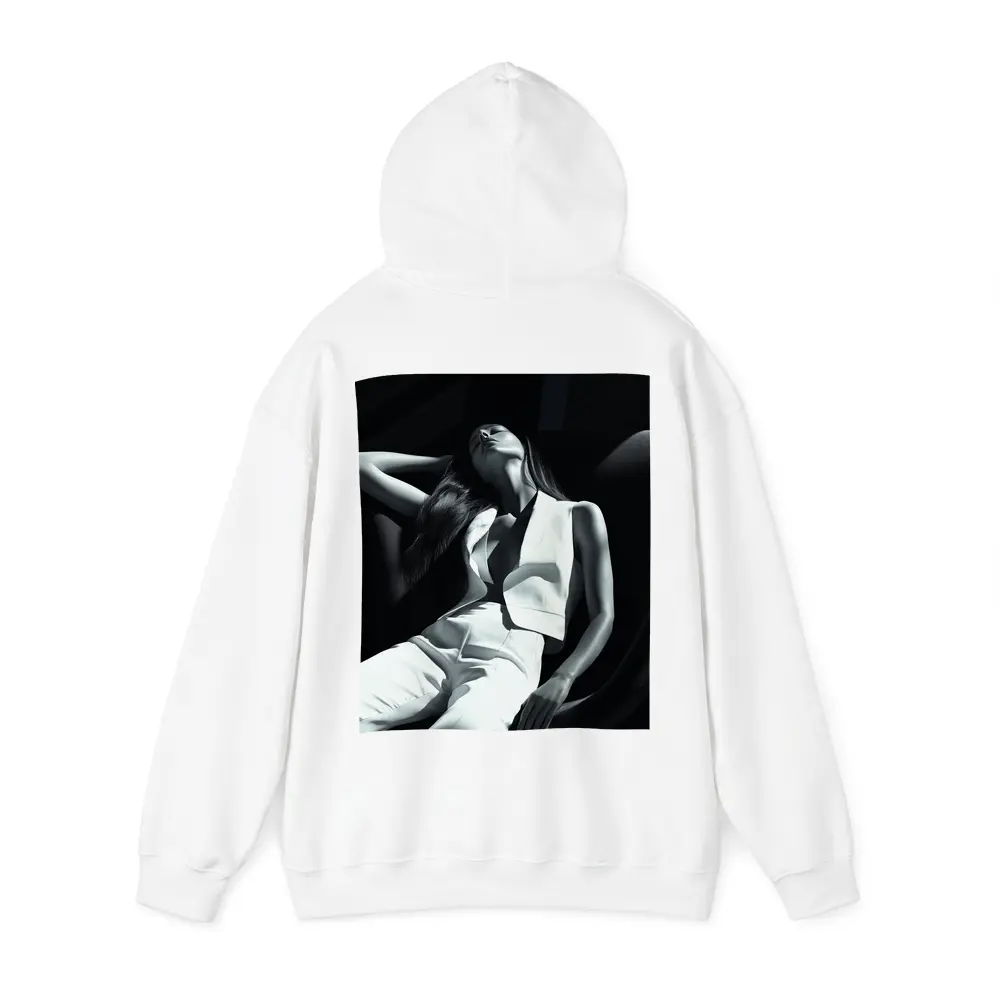 Woman in White Suit Dark Chair – Hoodies