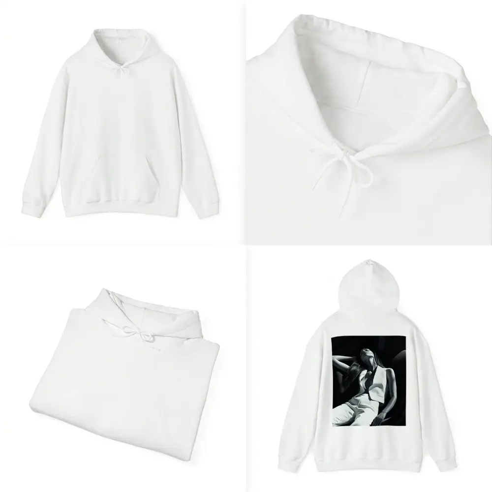 Woman in White Suit Dark Chair – Hoodies