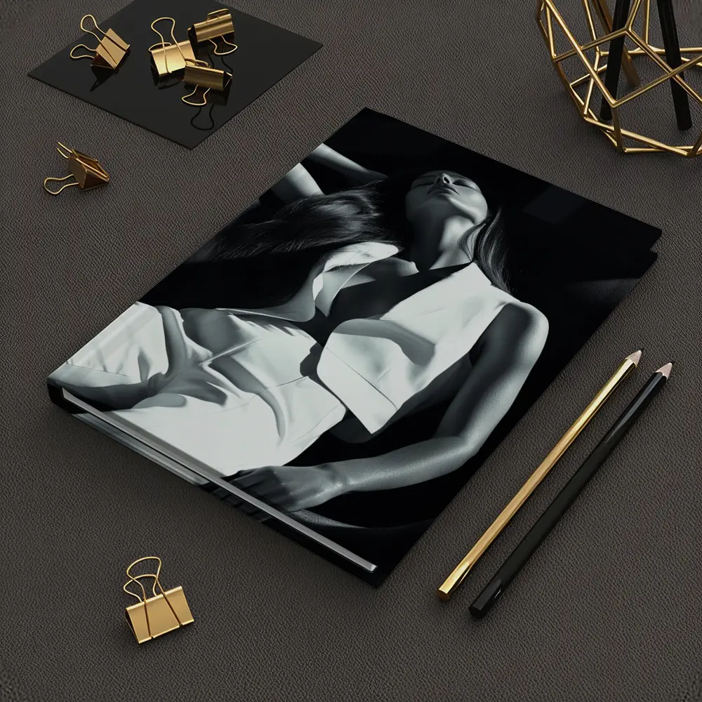 Woman in White Suit Dark Chair – Notebooks