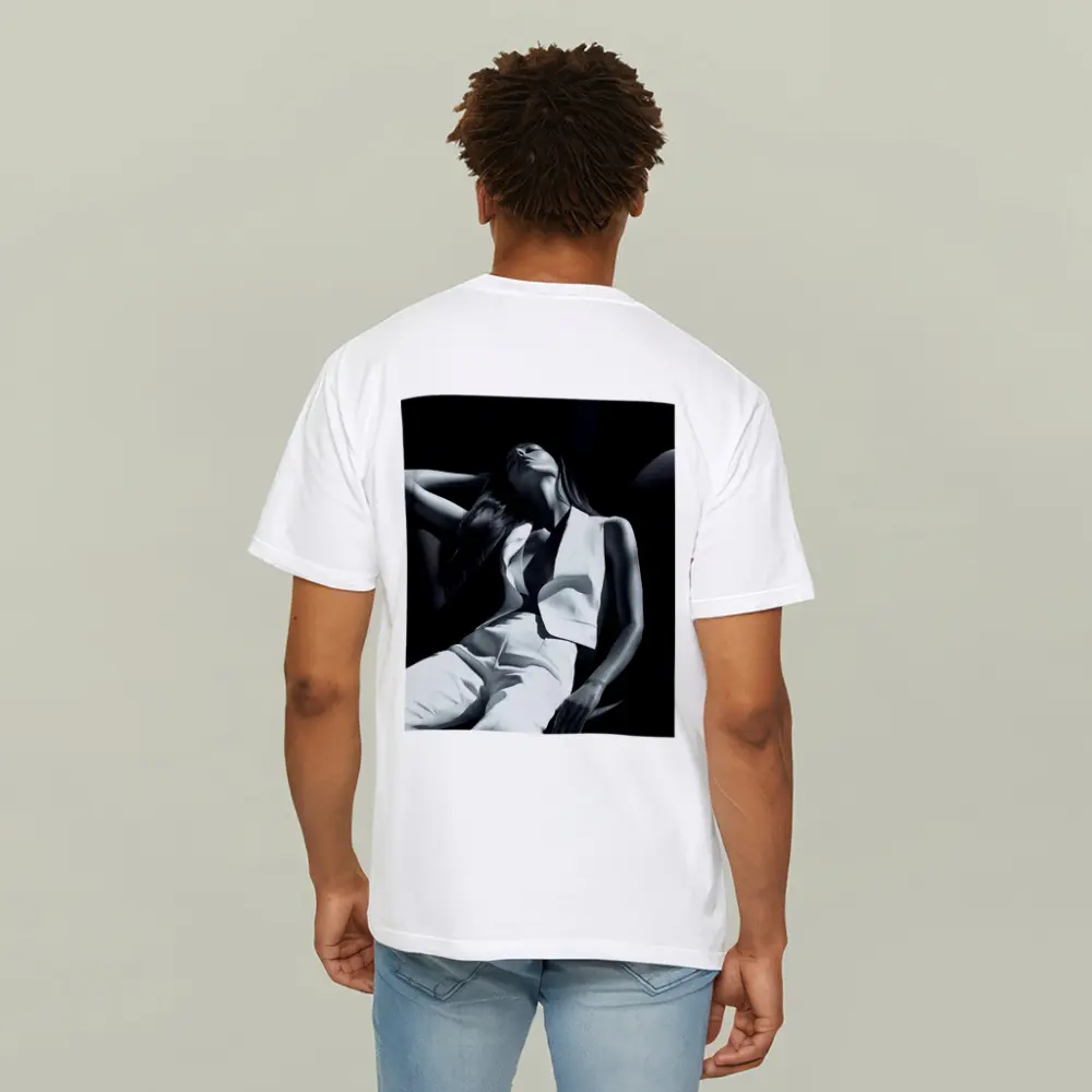 Woman in White Suit Dark Chair – T-Shirts