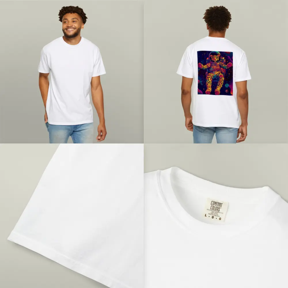 Leopard Astronaut Floating In Colorful Space – T-Shirts