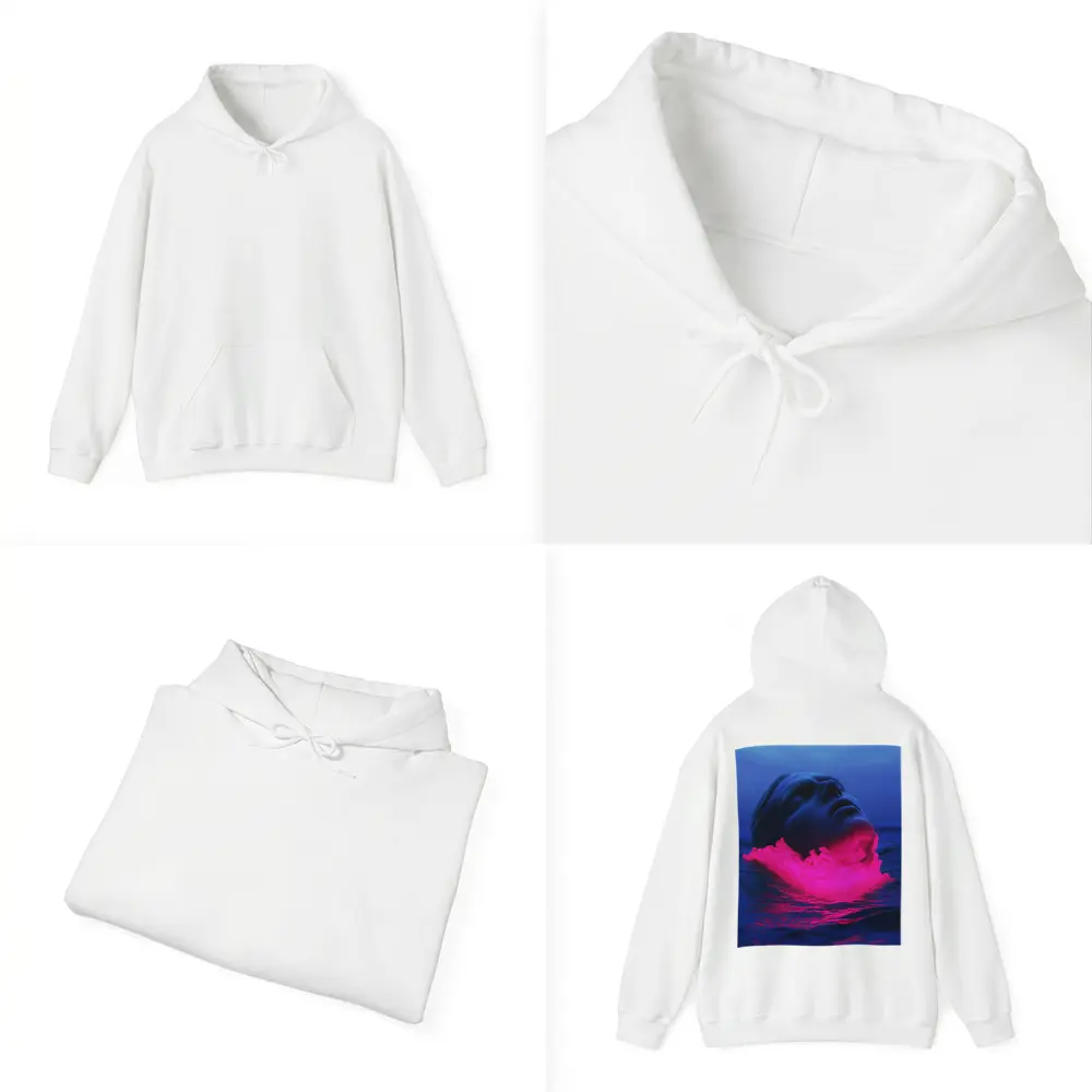 Neon Pink Smoke Face Surreal Ocean Blue – Hoodies