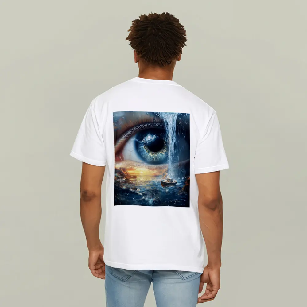 Surreal Eye Waterfall Ocean Boat Sunset – T-Shirts