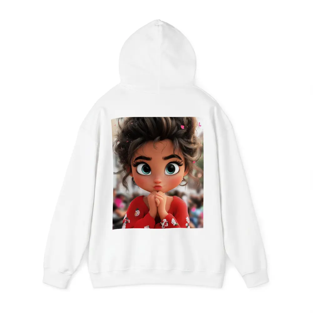 Cute Cartoon Girl Red Floral Outfit – Hoodies