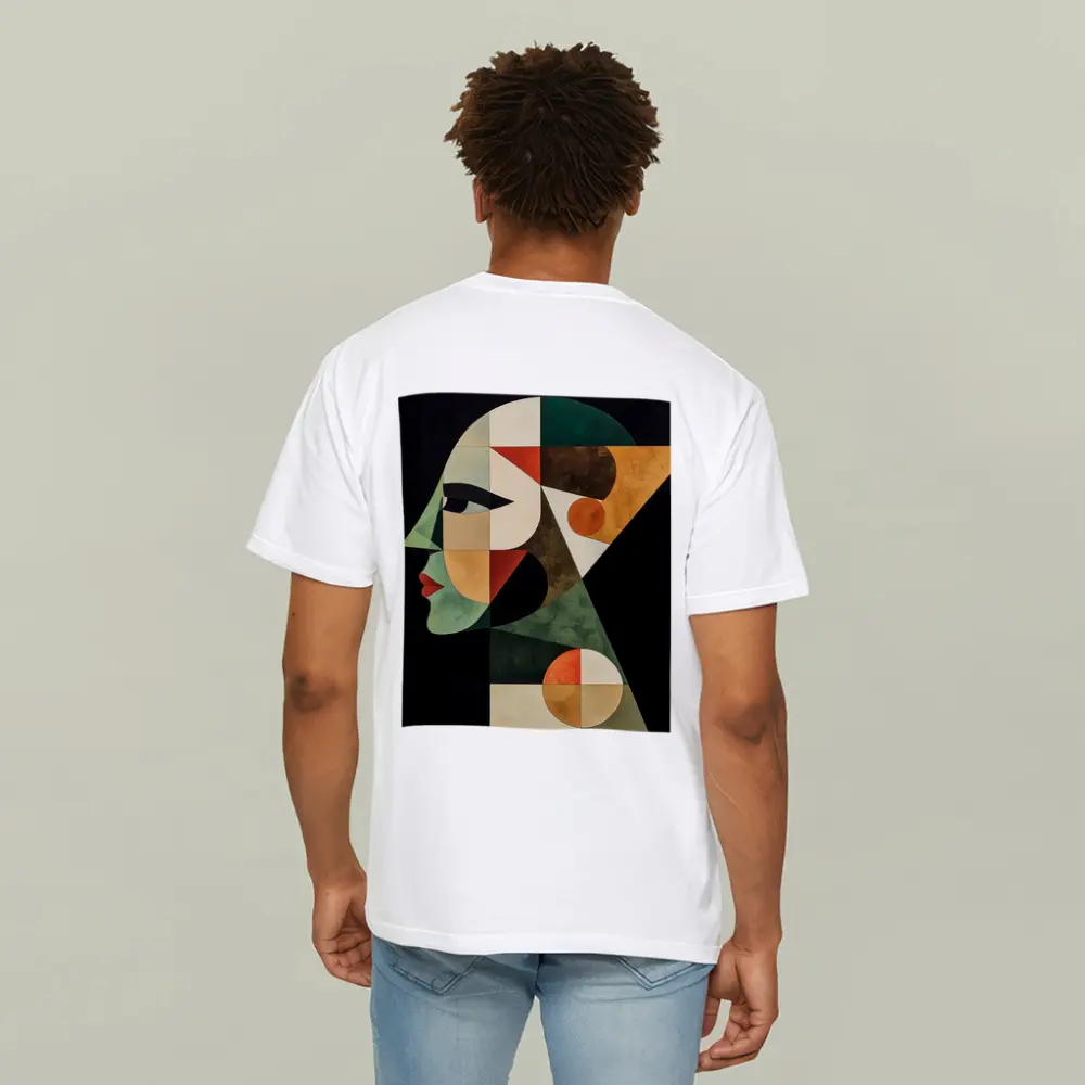 Geometric Cubist Woman Face Abstract Art – T-Shirts