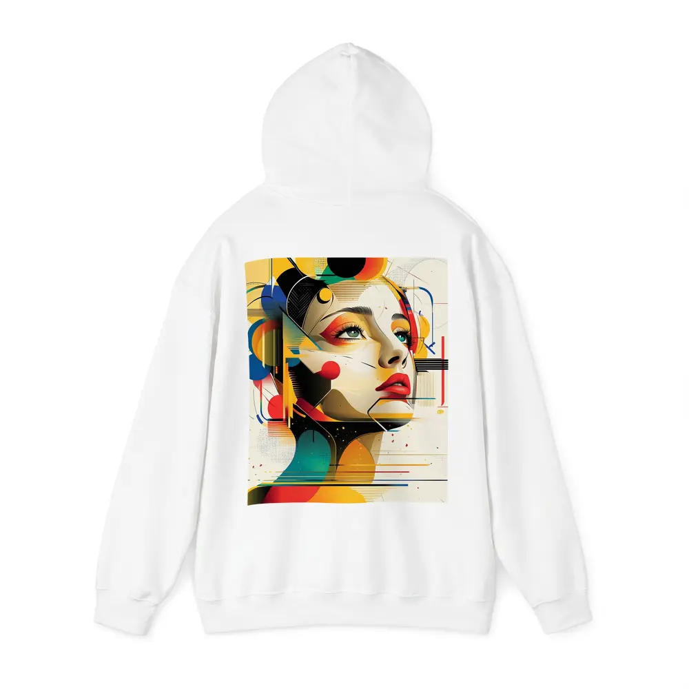 Abstract Woman Face Geometric Bauhaus Art – Hoodies