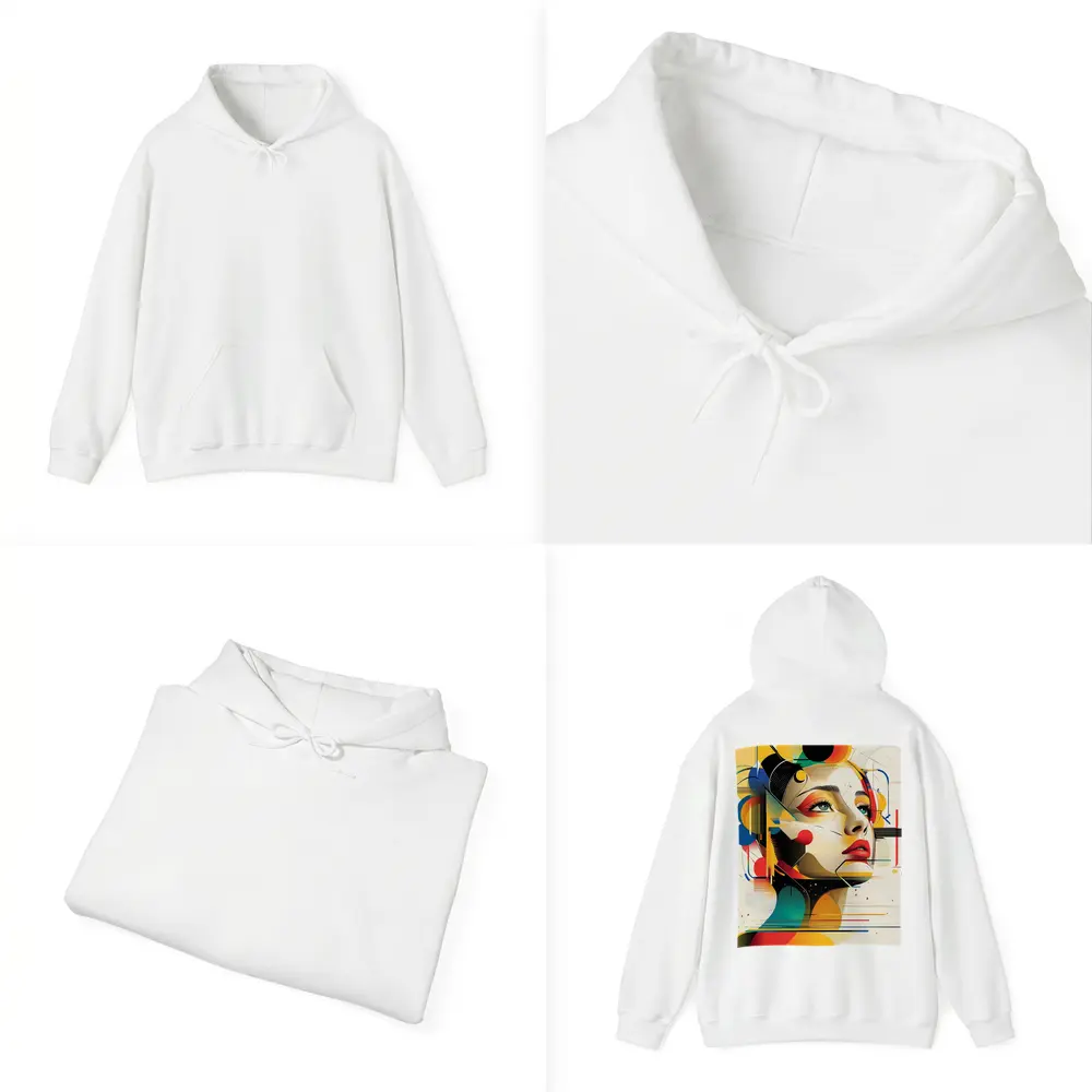 Abstract Woman Face Geometric Bauhaus Art – Hoodies