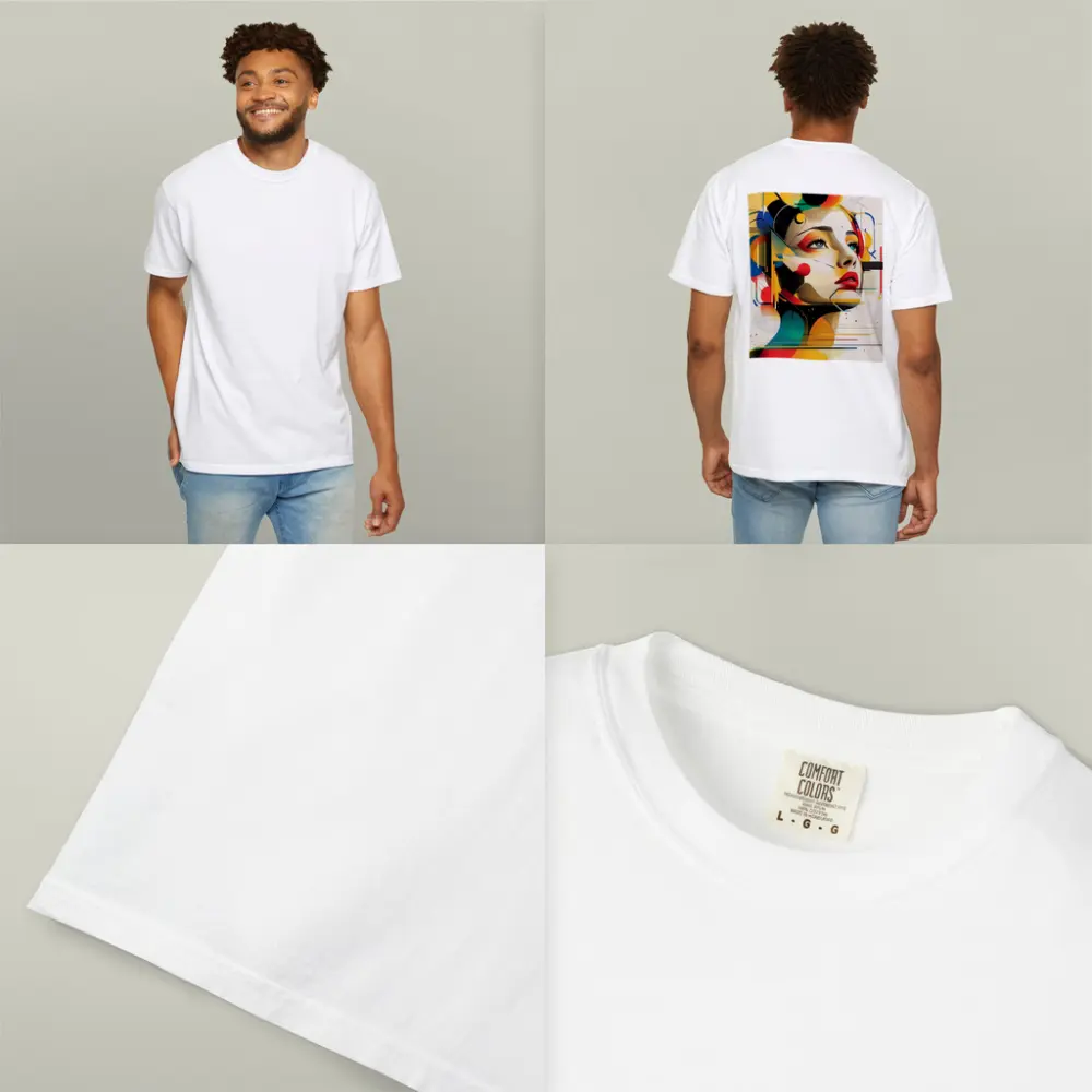 Abstract Woman Face Geometric Bauhaus Art – T-Shirts
