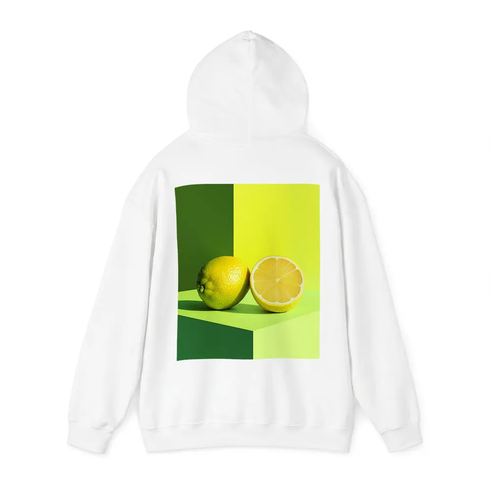 Fresh Lemon Halved On Green Background – Hoodies
