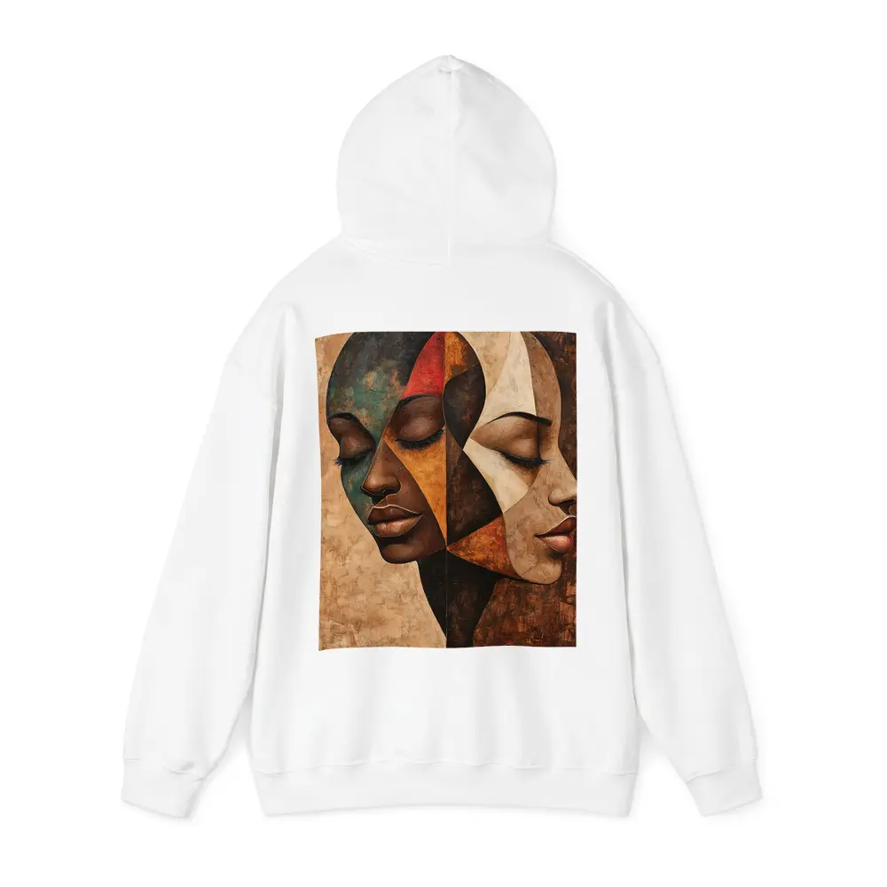 Two Women Faces Cubist Abstract Art – Hoodies