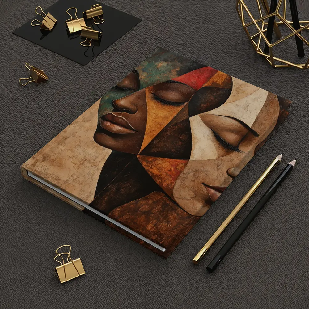 Two Women Faces Cubist Abstract Art – Notebooks