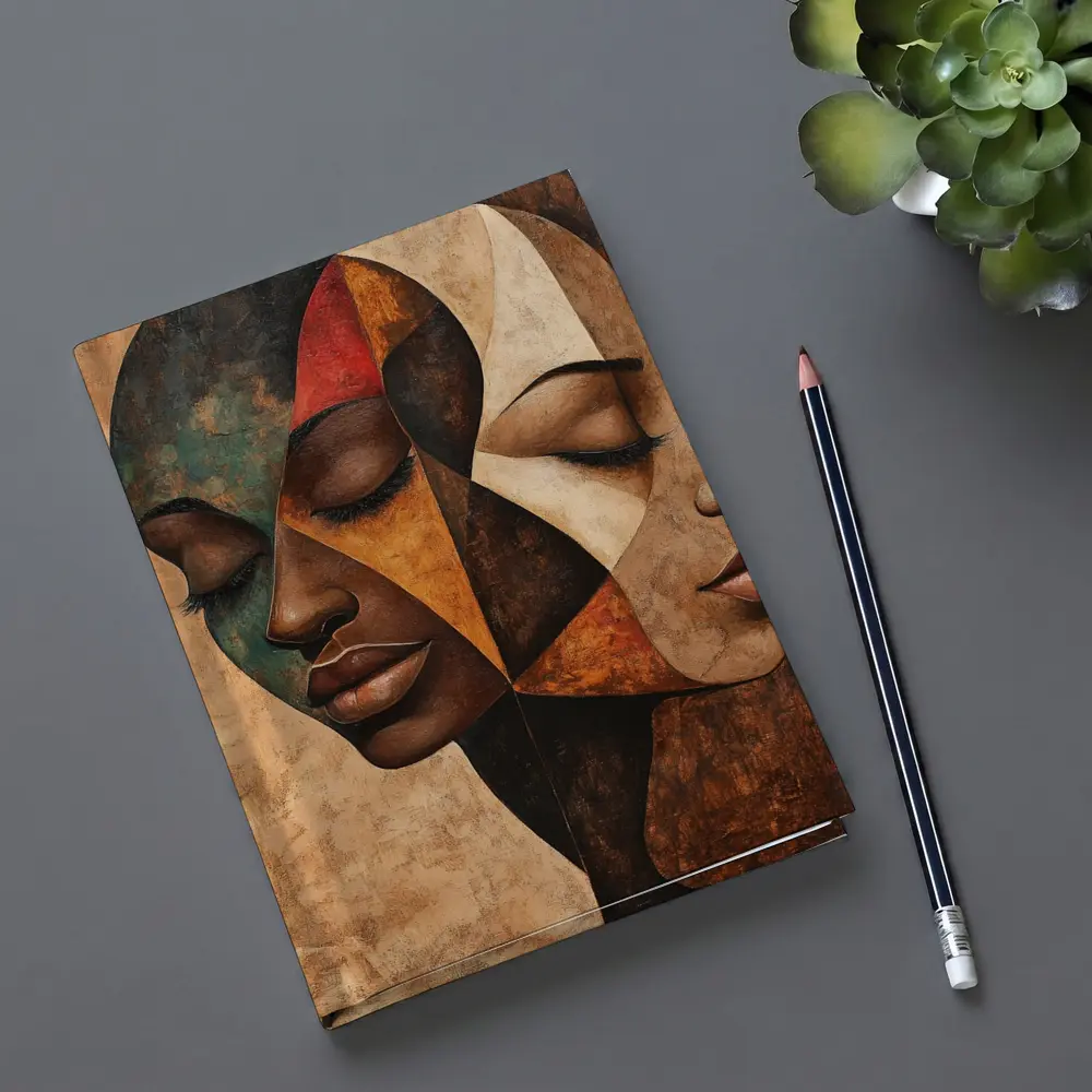 Two Women Faces Cubist Abstract Art – Notebooks