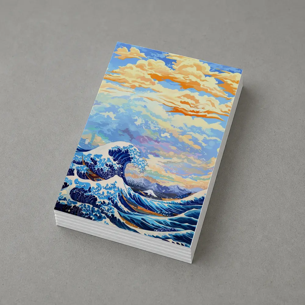 Great Wave Hokusai Style Ocean Sky Art – Postcards