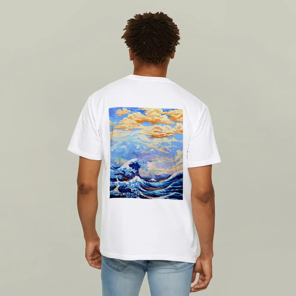 Great Wave Hokusai Style Ocean Sky Art – T-Shirts