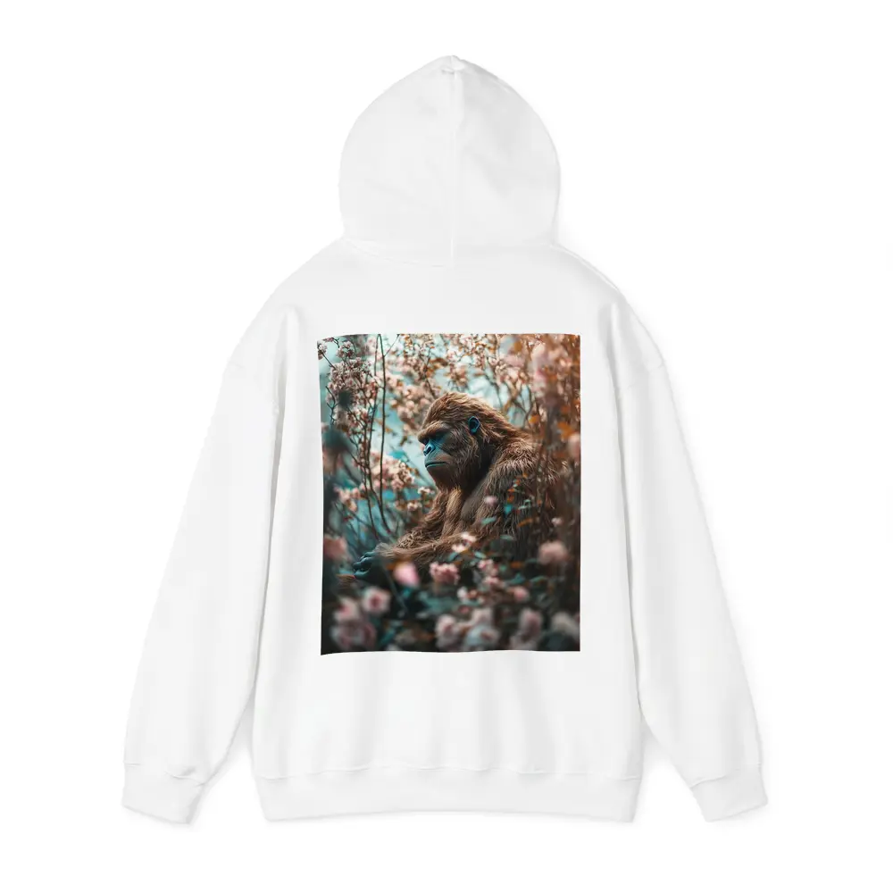 Gorilla Among Pink Blossoms Floral Background – Hoodies