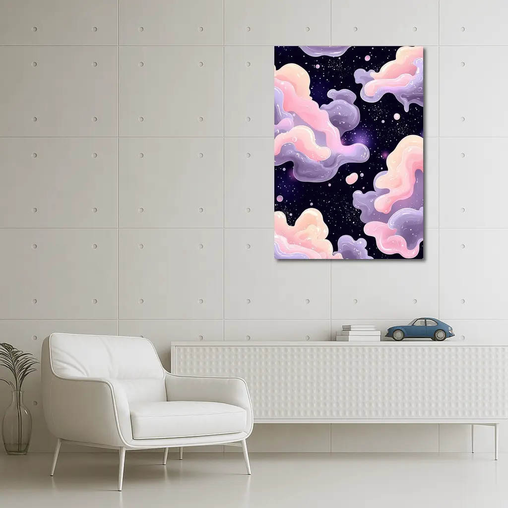 Pastel Galaxy Clouds Dreamy Space Art – Wall Art