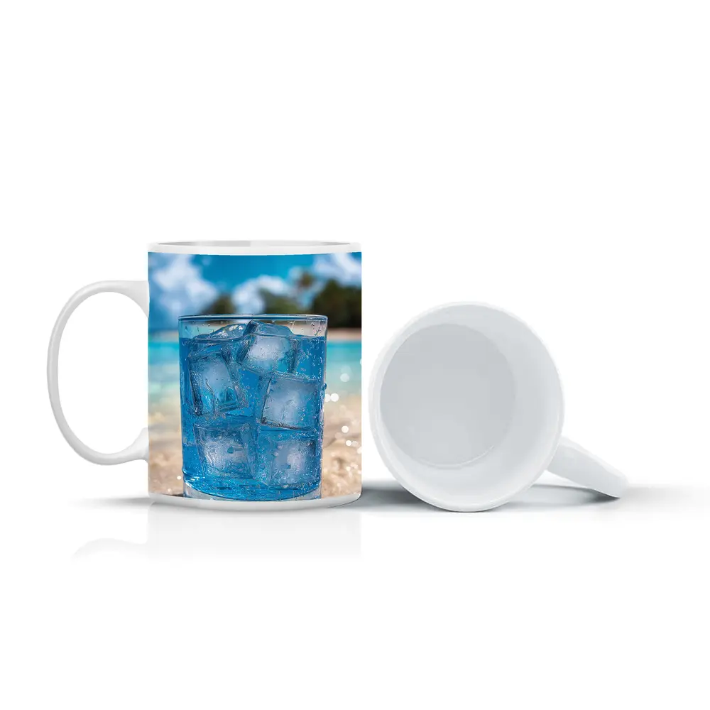 Icy Blue Drink Glass Tropical Beach Setting – Mugs