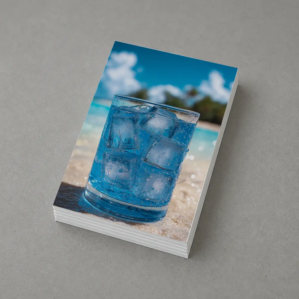 Icy Blue Drink Glass Tropical Beach Setting – Postcards