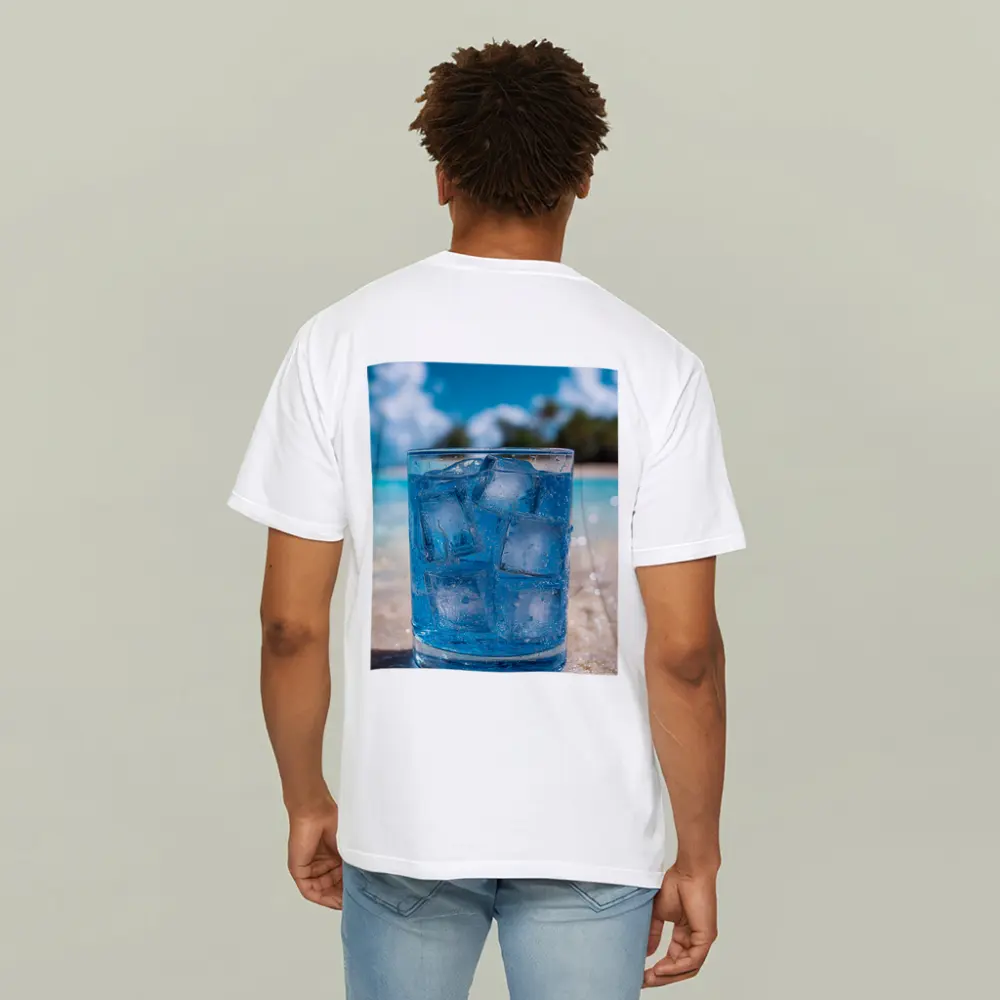 Icy Blue Drink Glass Tropical Beach Setting – T-Shirts