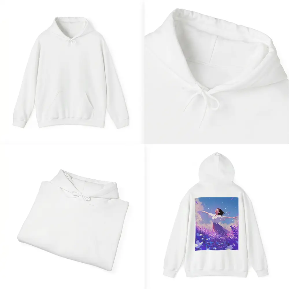 Anime Girl Dancing in Lavender Field – Hoodies