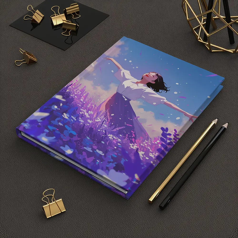 Anime Girl Dancing in Lavender Field – Notebooks