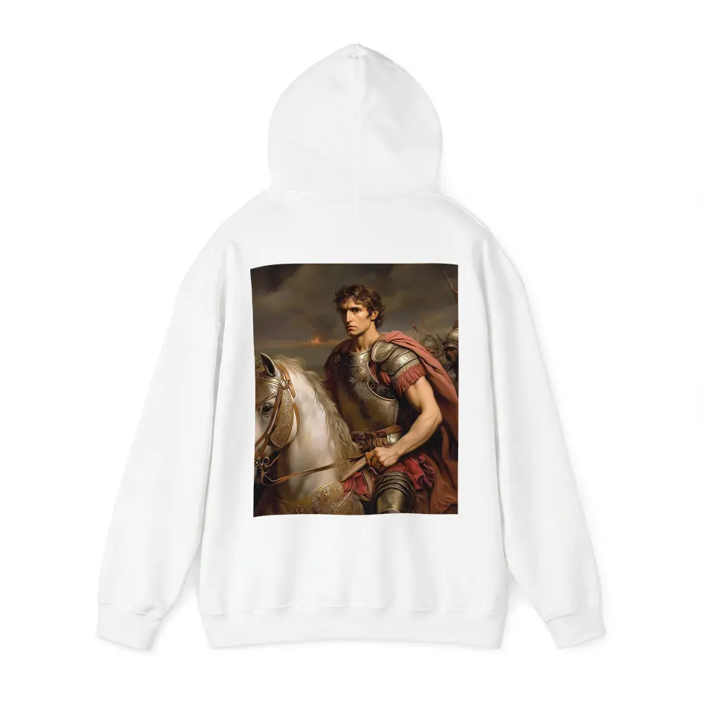 Roman General on White Horse Battle Scene – Hoodies