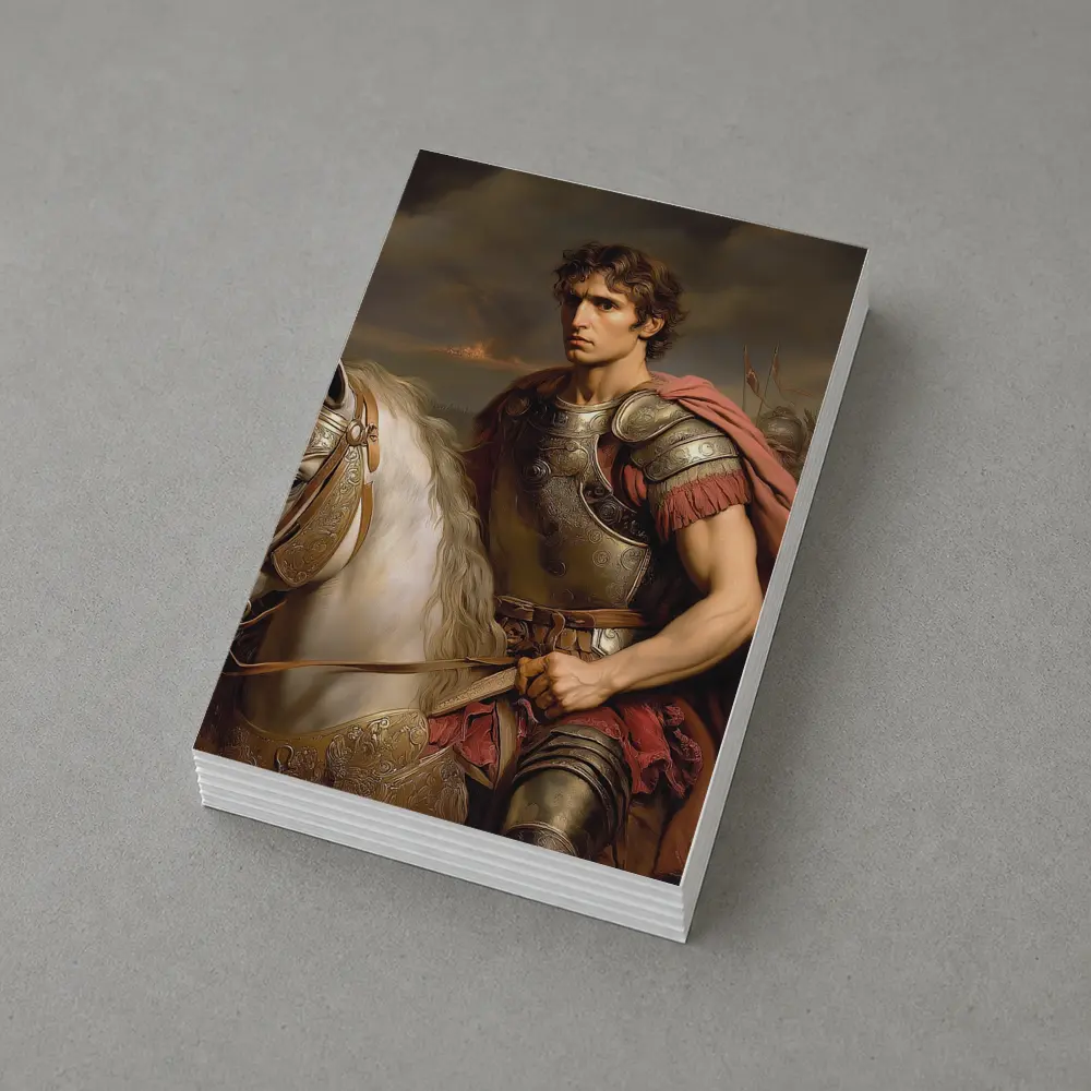 Roman General on White Horse Battle Scene – Postcards