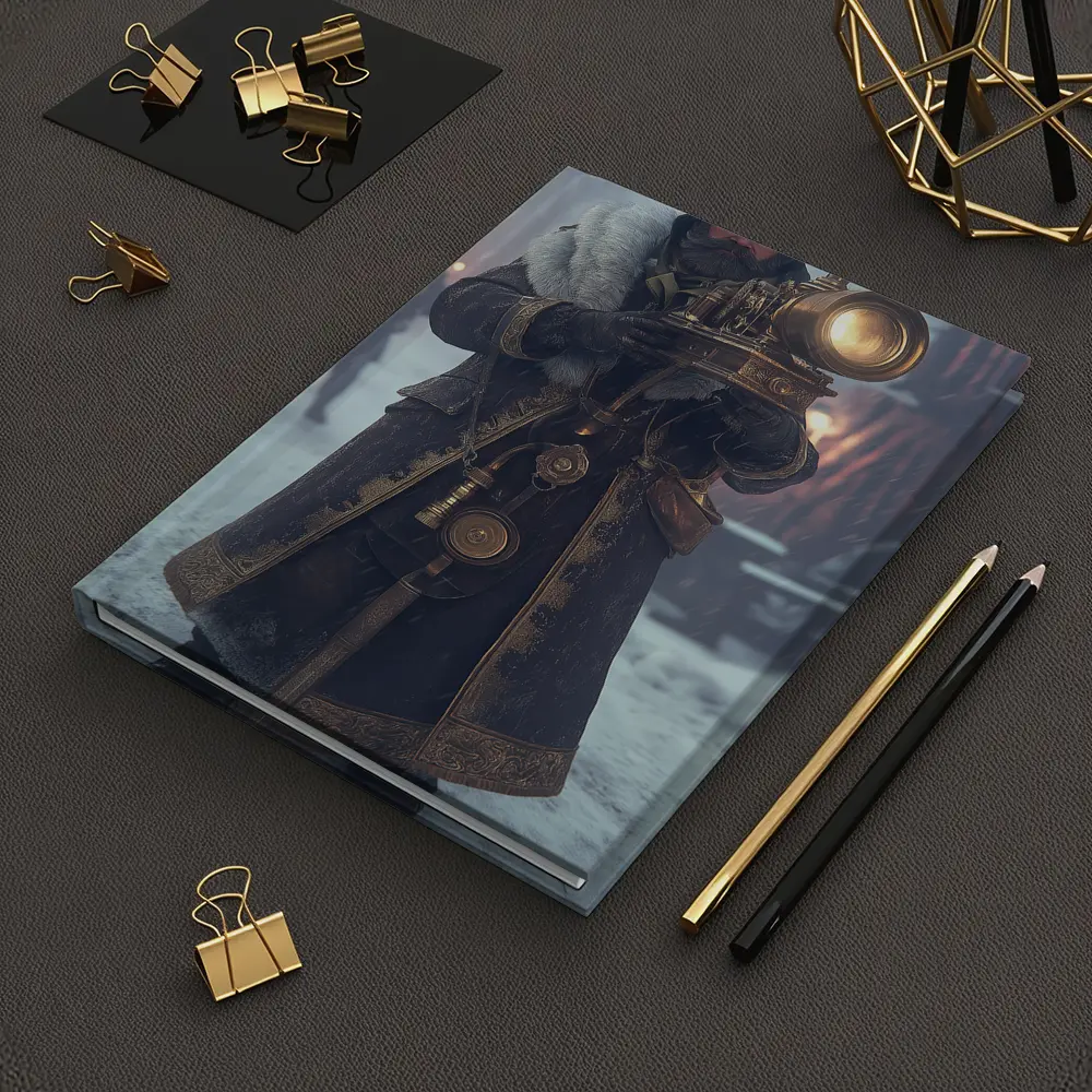 Steampunk Soldier With Lantern Snowy Night – Notebooks